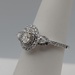  SIZE 7 14KT WHITE GOLD ~.70 TOTAL CARAT WT. OVAL, PEAR & ROUND DIAMOND RING