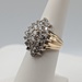  SIZE 6 14KT YELLOW GOLD ~1.5 TOTAL CARAT WT. DIAMOND CLUSTER COCKTAIL RING