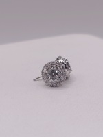  14KT WHITE GOLD ~.80 TOTAL CARAT WT. ROUND DIAMOND CLUSTER SET STUD EARRINGS