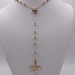  14KT YELLOW GOLD RELIGIOUS CROSS 20" ROSARY NECKLACE