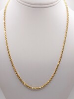  18KT YELLOW GOLD 20" DIAMOND CUT ROPE LINK CHAIN