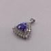  18KT WHITE GOLD ~1.1 CARAT TRILLION TANZANITE W/ DIAMOND DOUBLE HALO 1" PENDANT