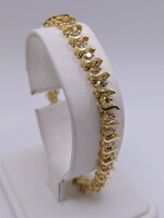 14kt Yellow Gold ~3.00tcw Round Brilliant Cut Diamond S Link Tennis Bracelet