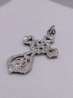  950 PLATINUM ~1.50 TOTAL CARAT WT. ROUND DIAMOND PAVE CELTIC CROSS PENDANT