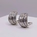  14KT White Gold ~4TCW Diamond Row French Clip Earrings