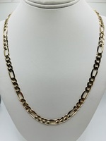  14KT YELLOW GOLD 26" FIGARO LINK CHAIN