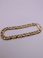  14KT YELLOW GOLD 8" DIAMOND CUT CURB LINK BRACELET