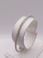  14KT WHITE GOLD ~.50 TOTAL CARAT WEIGHT DIAMOND 2 1/2" FLEX BANGLE BRACELET