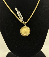14KT Yellow Gold 2002 1/10 oz. $5 Gold Eagle Coin in Rope Bezel