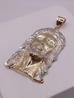  10KT TWO TONE GOLD 3-DIMENSIONAL 2 1/2" RELIGIOUS FIGURE PENDANT