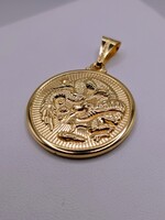  18kt Yellow Gold Double Sided Dragon Medallion