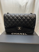 CHANEL CAVIAR LEATHER DOUBLE FLAP BAG 