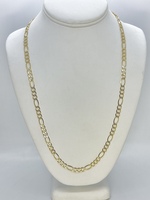 14kt Yellow Gold 24.5" 6mm Figaro Link Chain with lobster clasp