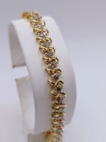  14kt Yellow Gold ~4ctw Round Brilliant Cut Diamond S Link Tennis Bracelet 7"