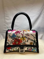  Gucci x Balenciaga Canvas Hourglass Flower Pattern Handbag