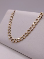  14KT YELLOW GOLD 18" DIAMOND CUT HOLLOW CURB LINK CHAIN
