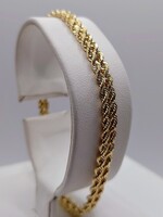  14KT YELLOW GOLD 7" DOUBLE ROW ROPE LINK BRACELET