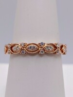  SZ 6.5 14KT ROSE GOLD ~.14 TOTAL CARAT WT. ROUND DIAMOND ACCENT BAND RING