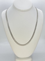 14kt White Gold 22.5" 5.7mm Curb Link Chain with lobster clasp