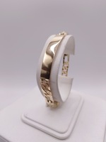  14KT YELLOW GOLD 8" TEXTURED FIGARO LINK BLANK ID BRACELET