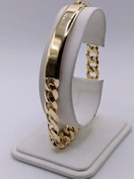  14KT YELLOW GOLD 8" CURB LINK BLANK ID BRACELET