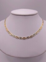  14KT TRI COLOR GOLD 22" VALENTINO LINK CHAIN