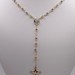  14KT TRI COLOR GOLD 16" ROSARY NECKLACE