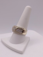 SIZE 10 10KT YELLOW GOLD ~.60 TOTAL CARAT WT. ROUND DIAMOND CLUSTER BAND RING