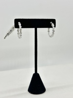 14kt WHITE GOLD LAB GROWN DIAMOND INSIDE OUTSIDE HOOP EARRINGS