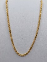  18KT YELLOW GOLD 18" WHEAT WEAVE LINK CHAIN
