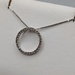  14KT WHITE GOLD ~.20 TOTAL CARAT WT. ROUND DIAMOND 3/4" OPEN CIRCLE PENDANT