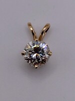  14KT YELLOW GOLD ~.50 CARAT ROUND BRILLIANT CUT DIAMOND SOLITAIRE PENDANT