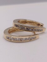  14KT YELLOW GOLD ~.30 TOTAL CARAT WT. ROUND DIAMOND U-HOOP EARRINGS