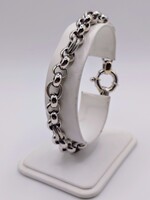  14KT WHITE GOLD 8" ROLO STYLE HOLLOW LINK BRACELET