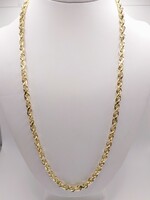  10KT YELLOW GOLD 24" DIAMOND CUT ROPE LINK CHAIN