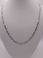  14KT WHITE GOLD 24" FIGARO LINK CHAIN