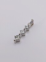  14KT WHITE GOLD ~.40 TOTAL CARAT WT. BAGUETTE & SQUARE DIAMOND JOURNEY PENDANT