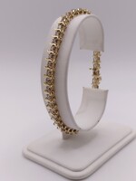  14KT YELLOW GOLD ~5 TOTAL CARAT WT. ROUND DIAMOND 7.5" S LINK TENNIS BRACELET