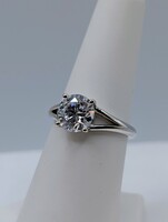  SIZE 7 14KT WHITE GOLD ~2.07 CARAT ROUND BRILLIANT CUT DIAMOND SOLITAIRE RING