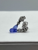  14k White Gold Diamond & Tanzanite Earrings 