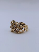  14k Yellow Gold Nugget & Diamond Ring Appx. 1.2tcw 