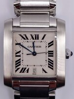 SECONDHAND CARTIER TANK FRANCAISE 28mm WHITE ROMAN DIAL WATCH