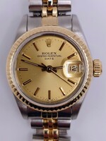1984 SECONDHAND ROLEX DATE 26mm STAINLESS STEEL WATCH WITH 18KT GOLD 2-TONE BAND
