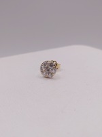  14KT YELLOW GOLD ~.56 TOTAL CARAT WT. CLUSTER SET DIAMOND SINGLE STUD EARRING