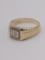  Size 13 14k Yellow Gold Invisible Set Diamond Rolex Motif Ring Appx .50tcw 