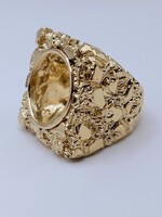  Size 15 14k Yellow Gold $5 Gold U.S. Coin Nugget Ring Mount 