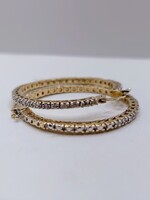  14KT YELLOW GOLD ~1.2 TOTAL CARAT WT. SINGLE CUT ROUND DIAMOND HOOP EARRINGS