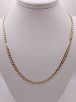  14KT YELLOW GOLD 24.5" DIAMOND CUT CURB LINK CHAIN