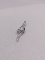  14KT WHITE GOLD ~.60 TOTAL CARAT WT. ROUND BRILLIANT CUT DIAMOND BYPASS PENDANT