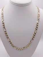  14KT YELLOW GOLD 28" FIGARO LINK CHAIN